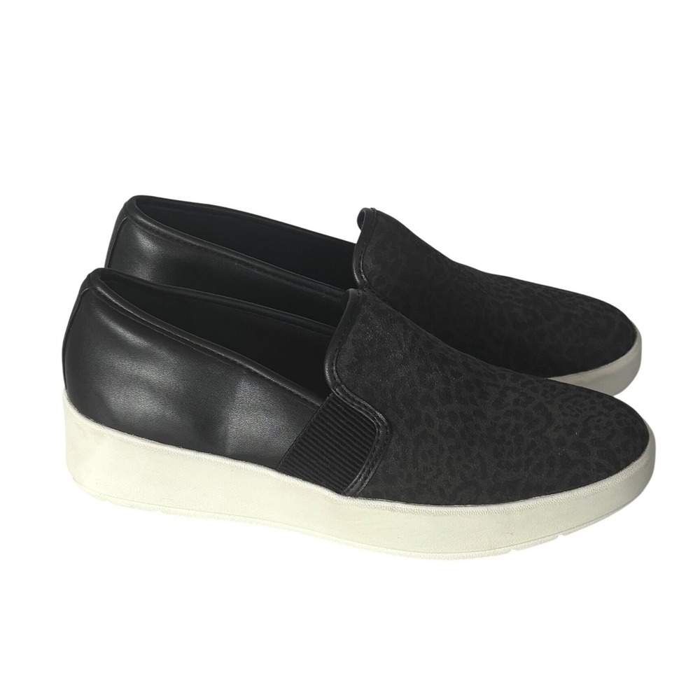 Clarks Collection Layton Women's‎ 9.5 Black Gray Leopard Print Sneaker Comfort